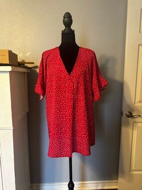 Chic Red Polka Dot Blouse